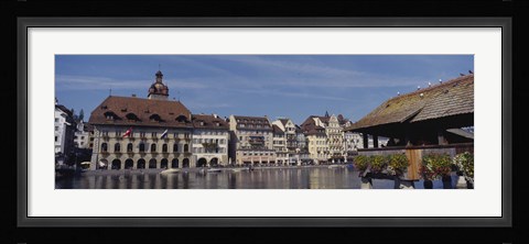 Framed Buildings on the waterfront, Lucerne, Switzerland Print