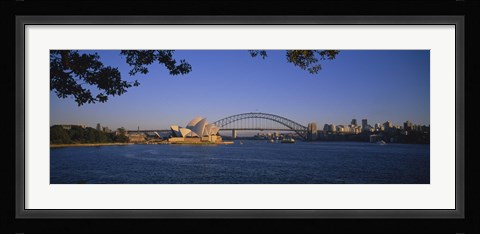 Framed Bridge over water, Sydney Opera House, Sydney, New South Wales, Australia Print