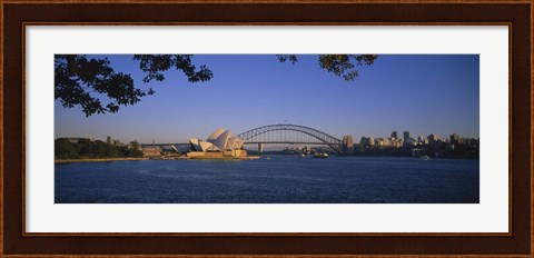 Framed Bridge over water, Sydney Opera House, Sydney, New South Wales, Australia Print