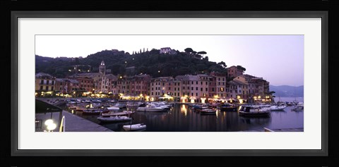 Framed Boats at a harbor, Portofino, Genoa, Liguria, Italy Print