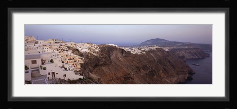 Framed Village on top of Cliffs, Santorini, Greece Print