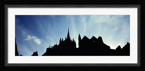 Framed France, Normandy, Mont St. Michel, Silhouette of a Church Print