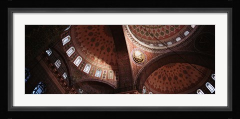 Framed Turkey, Istanbul, Suleyman Mosque, interior domes Print