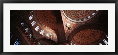 Framed Turkey, Istanbul, Suleyman Mosque, interior domes Print