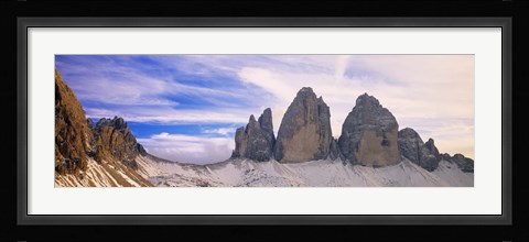 Framed Dolomites Alps with snow, Italy Print