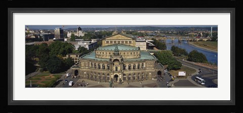 Framed High Angle View Of An Opera House, Semper Opera House, Dresden, Germany Print