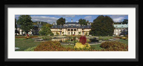 Framed Formal garden in front of a castle, Pillnitz Castle, Dresden, Germany Print