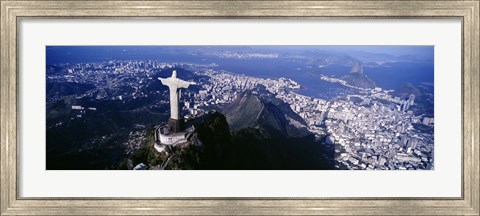 Framed View of Christ the Redeemer and Rio De Janeiro, Brazil Print