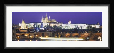 Framed Hradcany Castle and Charles Bridge Prague Czech Republic Print