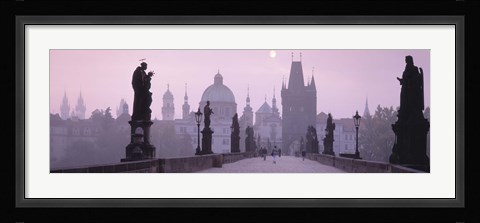 Framed Charles Bridge And Spires Of Old Town, Prague, Czech Republic Print