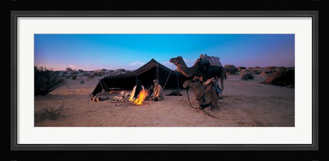Framed Bedouin Camp, Tunisia, Africa Print