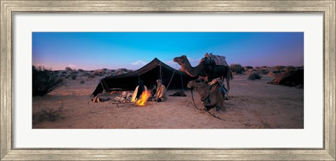 Framed Bedouin Camp, Tunisia, Africa Print