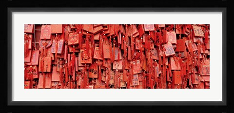 Framed Prayer offerings at a temple, Dai Temple, Tai'an, China Print