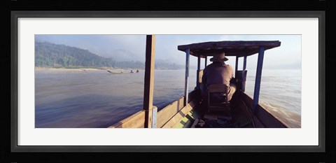 Framed Mekong River, Luang Prabang, Laos Print