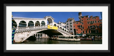 Framed Low angle view of a bridge across a canal, Rialto Bridge, Venice, Italy Print