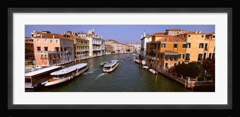 Framed High angle view of ferries in a canal, Grand Canal, Venice, Italy Print