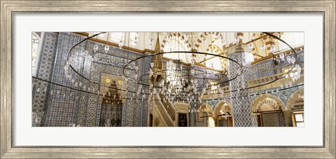 Framed Interiors of a mosque, Rustem Pasa Mosque, Istanbul, Turkey Print