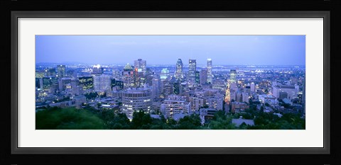 Framed Cityscape at dusk, Montreal, Quebec, Canada Print