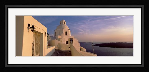 Framed Buildings at the waterfront, Santorini, Cyclades Islands, Greece Print