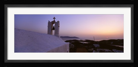 Framed Bell tower on a building, Ios, Cyclades Islands, Greece Print