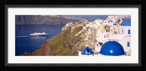Framed Buildings in a valley, Santorini, Cyclades Islands, Greece Print