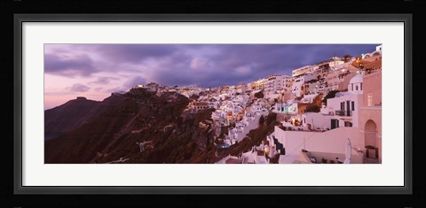 Framed Town at dusk, Santorini, Greece Print