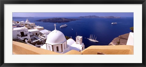 Framed View of the Caldera, Santorini, Cyclades Islands, Greece Print