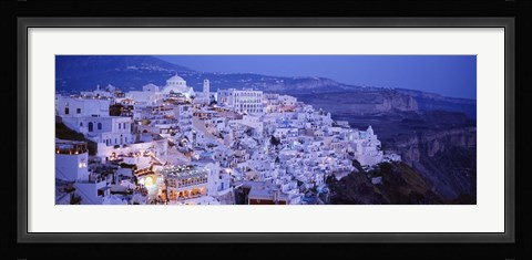 Framed High angle view of buildings, Santorini, Cyclades Islands, Greece Print