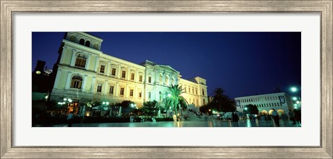 Framed Town square, Syros, Cyclades Islands, Greece Print