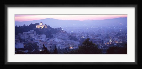 Framed Athens, Greece with Pink Sky Print