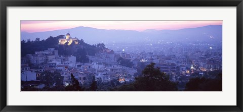 Framed Athens, Greece with Pink Sky Print