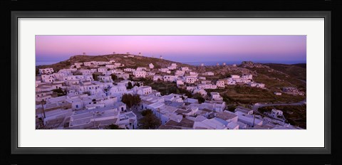 Framed High angle view of buildings on a landscape, Amorgos, Cyclades Islands, Greece Print