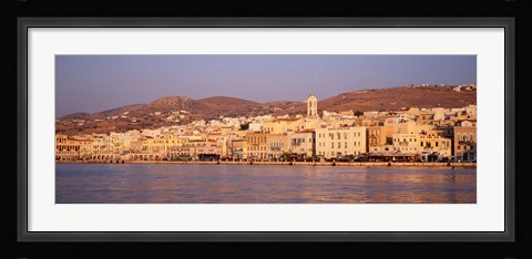 Framed Ermoupoli at sunset, Syros, Greece Print