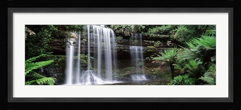 Framed Waterfall in a forest, Russell Falls, Mt Field National Park, Tasmania, Australia Print