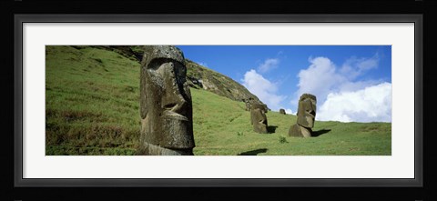 Framed Stone Heads, Easter Islands, Chile Print