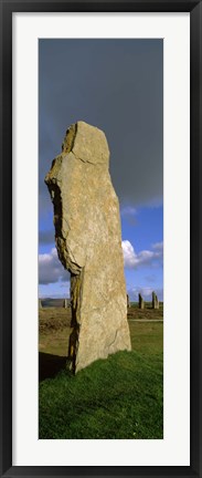 Framed Close up a stone pillar in the Ring Of Brodgar, Orkney Islands, Scotland, United Kingdom Print