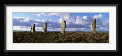 Framed Ring Of Brodgar on a cloudy day, Orkney Islands, Scotland, United Kingdom Print