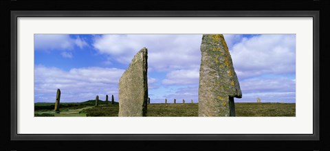 Framed Close up of 2 pillars in the Ring Of Brodgar, Orkney Islands, Scotland, United Kingdom Print