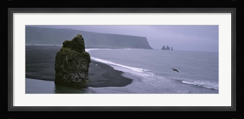 Framed Rock Formation On The Beach, Reynisdrangar, Vik I Myrdal, Iceland Print