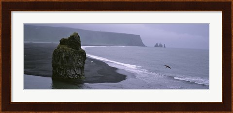 Framed Rock Formation On The Beach, Reynisdrangar, Vik I Myrdal, Iceland Print