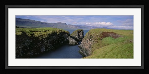 Framed Water Flowing From The Valley, Snaefellsnes Peninsula, Iceland Print