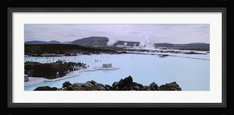 Framed People In The Hot Spring, Blue Lagoon, Reykjavik, Iceland Print