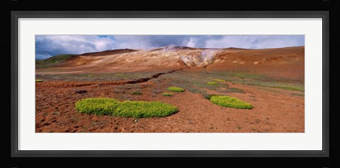 Framed Steam Emitting From The Ground, Lehmjukur Thermal Area, Iceland Print