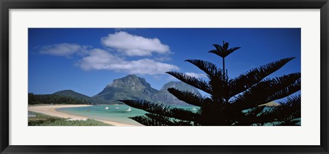 Framed Panoramic View Of A Coastline, Lord Howe Island, Australia Print