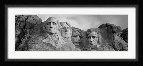 Framed Mount Rushmore (Black And White) Print