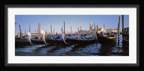 Framed View of gondolas, Venice, Italy Print