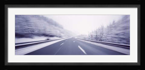 Framed Austria, Autostrada, Panoramic view of a highway Print
