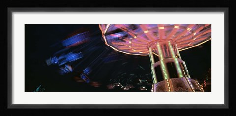 Framed Low angle view of a carousel, Amusement Park, Stuttgart, Germany Print