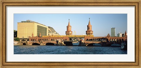 Framed Bridge on a river, Oberbaum Brucke, Berlin, Germany Print