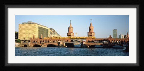 Framed Bridge on a river, Oberbaum Brucke, Berlin, Germany Print